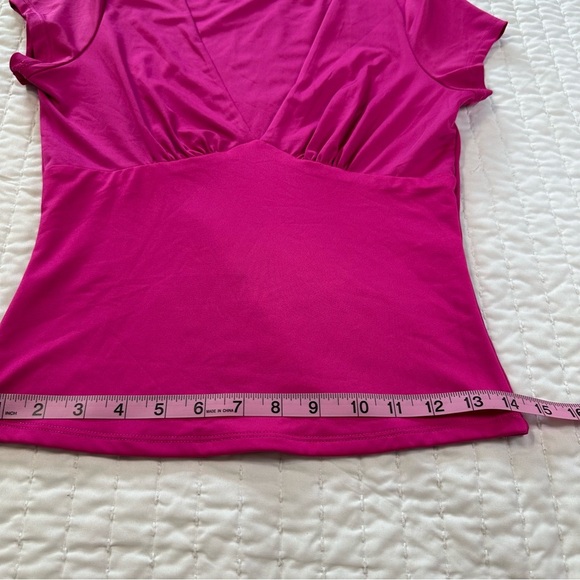 Almost Famous Barbiecore Fuchsia V-Neck Blouse - Picture 5 of 12